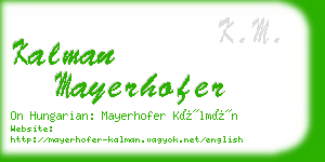 kalman mayerhofer business card